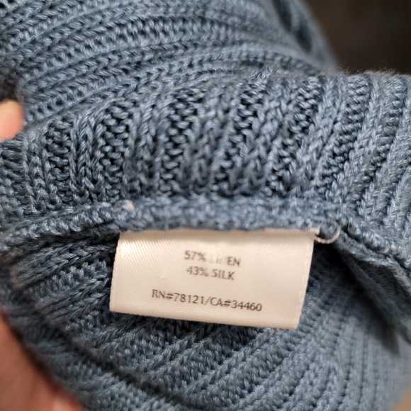 Eileen Fisher Drape Cardigan, Linen Silk, Blue, Women's Size XS - Picture 7 of 10